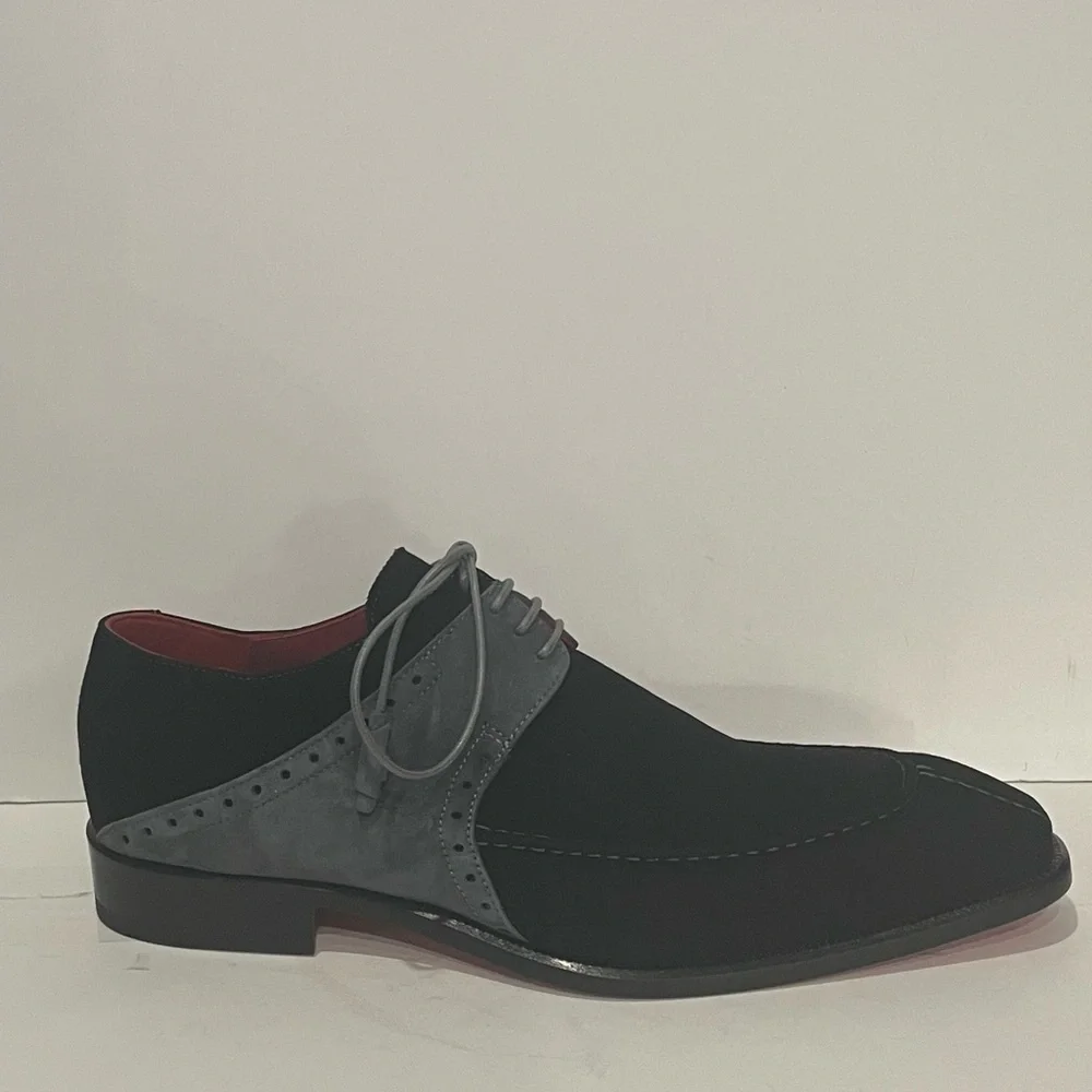 Emilio Franco shoes black/gray suede Oxford point toe